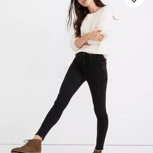 Madewell 10" High Riser Skinny Jeans in Black Frost Women's Size 28 Fair Trade
